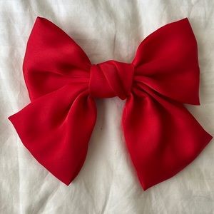 Red Hair Bow Barrette